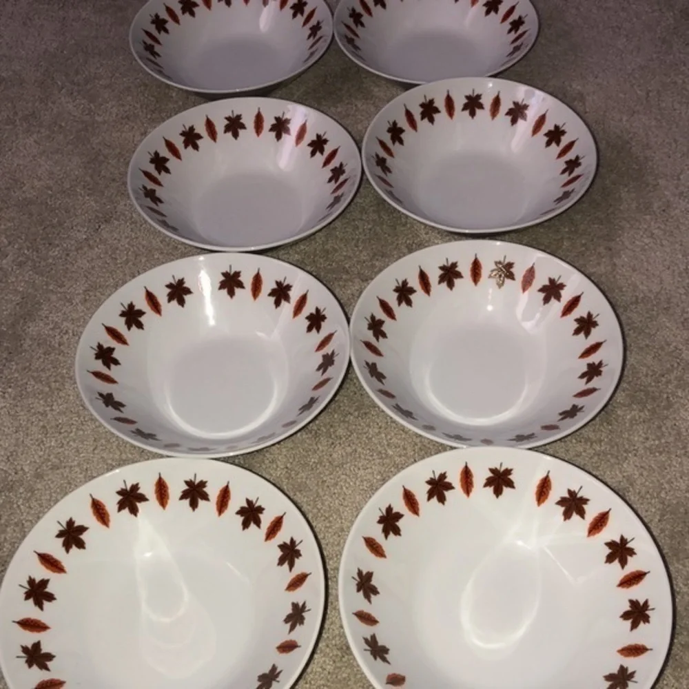 Vintage Harmony House Fine China Japan Bowl‎ Set (8) Leaf Fall Thanksgiving